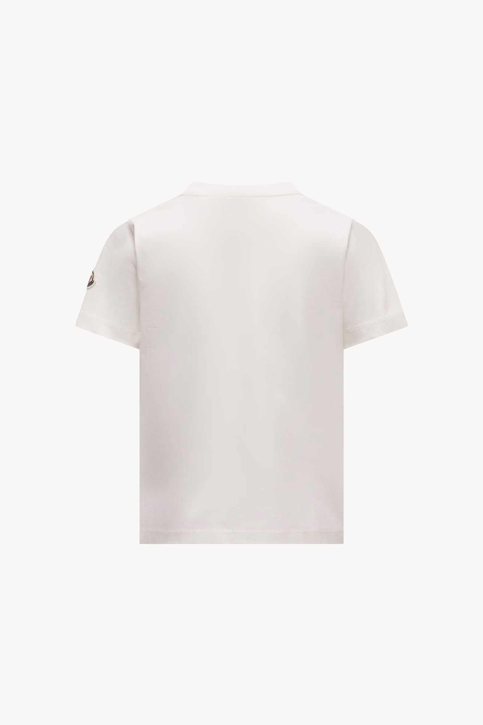 Logo Motif Cotton T-Shirt Boy White Moncler 4